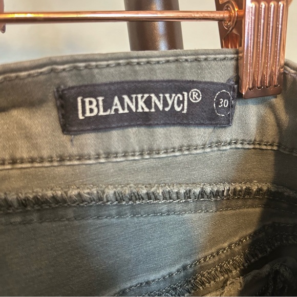 Blank NYC Army Green Zipper Moto Skinny Pants Women’s 30 - Picture 7 of 10